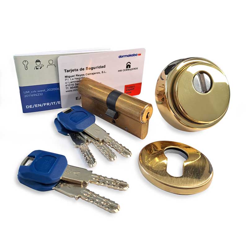 Kit Seguridad Bombín KABA-EXPERT-PLUS-Escudo-Proteccion DISEC KRIPTON laton